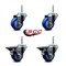 Service Caster 3 Inch Blue Polyurethane Wheel Swivel 58 Inch Threaded Stem Caster Set 2 Brakes SCC SCC-TS20S314-PPUB-BLUE-58212-2-PLB-2 - alternate 2